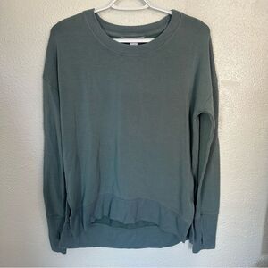 Athleta Coaster Luxe Recover Crewneck Pullover Sweater Mossy Sage Green Small
